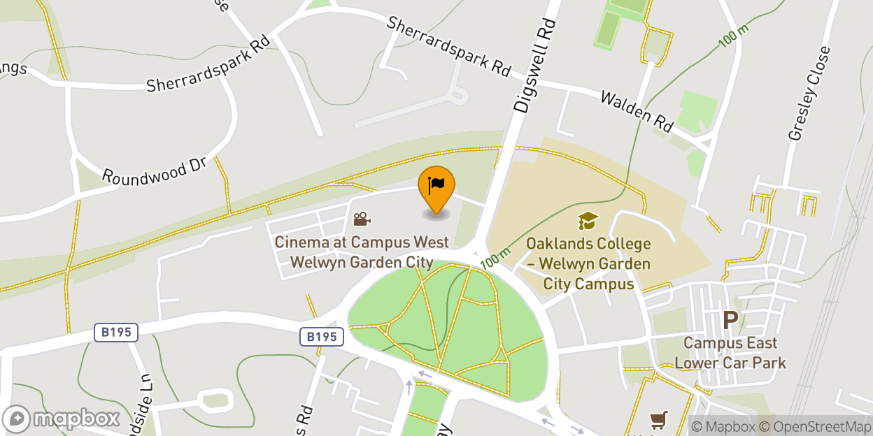 Map of Welwyn Garden City Library