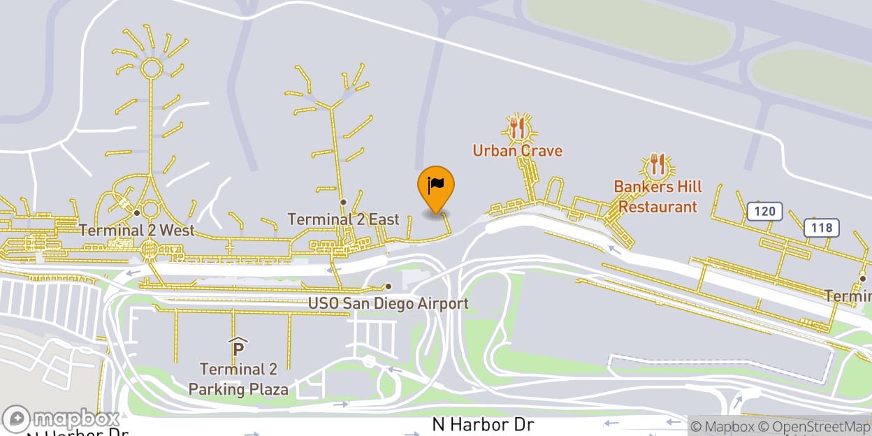 Map of San Diego International Airport (SAN)
