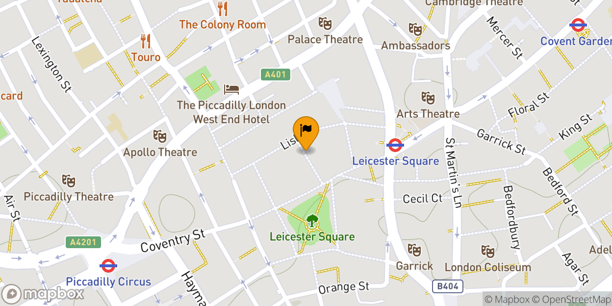 Map of Leicester Square Theatre