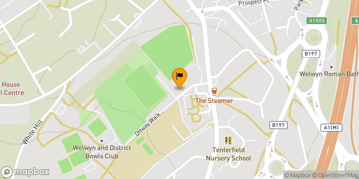 Map of Welwyn Sports and Social Club